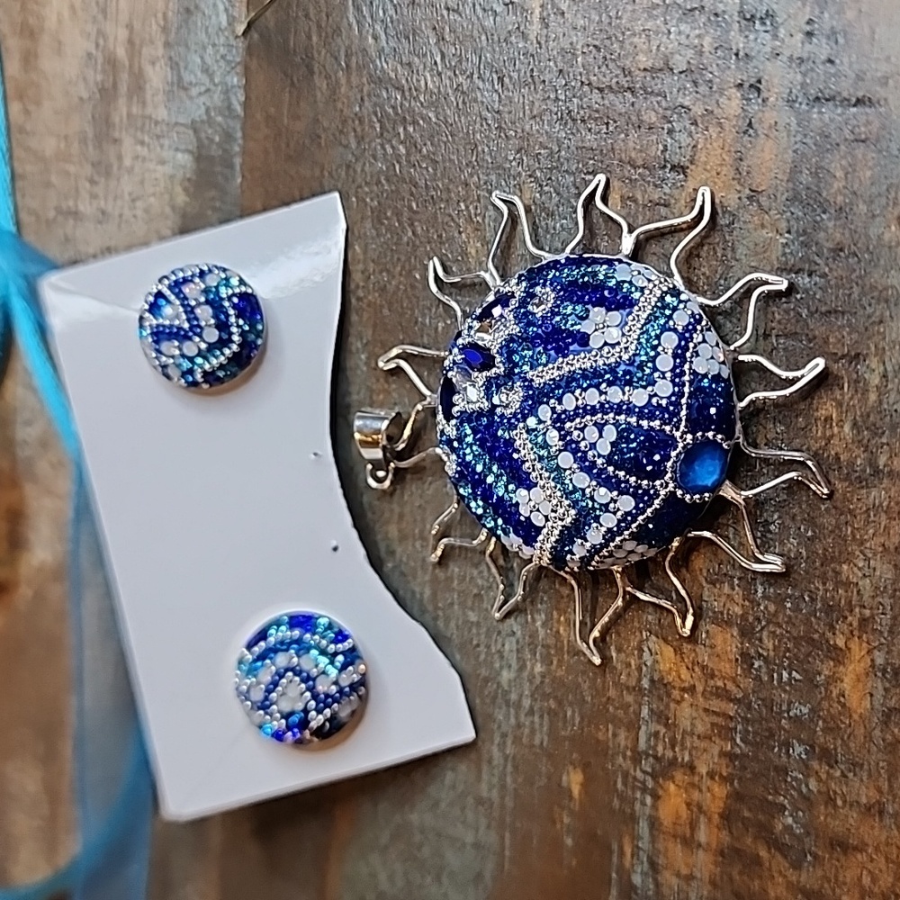 Mexican Sterling Silver Blue Set